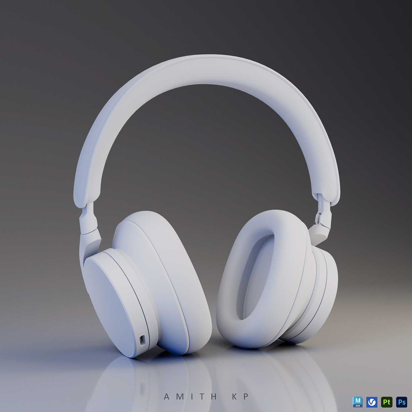 headphones design Advertising  product design  3D 3d modeling 3d animation Maya Substance Painter Render