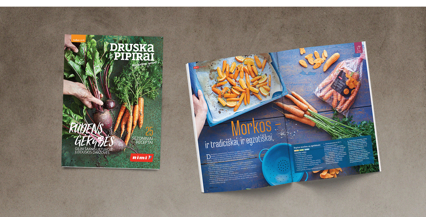 Food  Photography  editorial design  Creative Direction  magazine cuisine recipes rimi lithuania