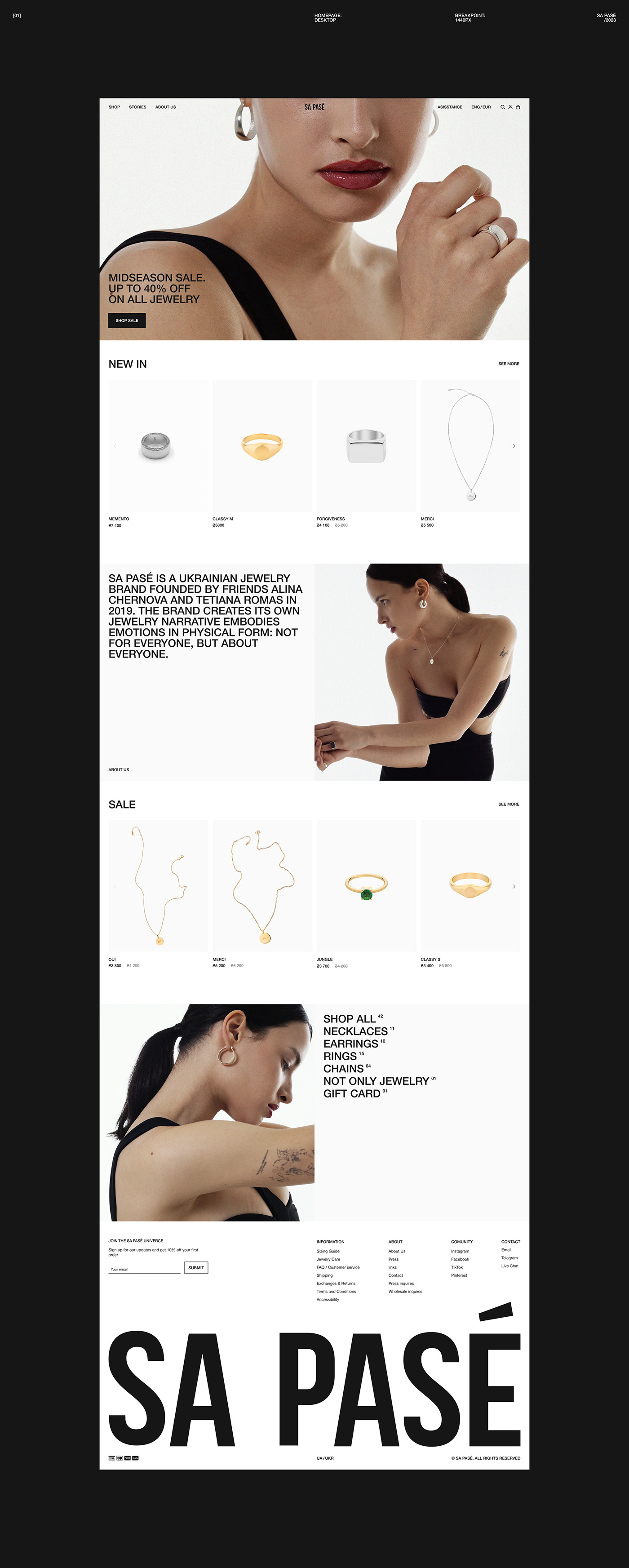 Shopify Design UI/UX e-commerce Web Design  Website design jewelry Shopify shopify store