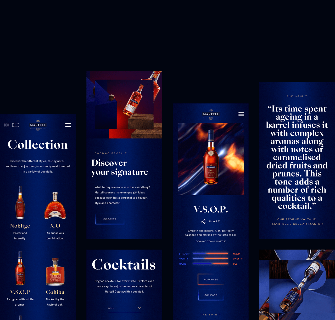 Cognac drinks quavo ui design Website
