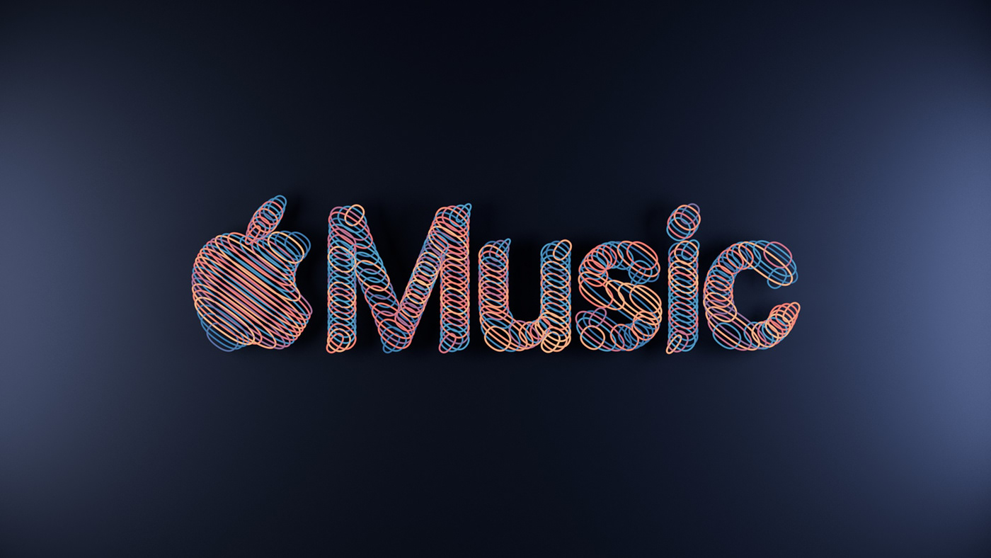 apple music brand identity Logotype Brand Design 3D Render cinema 4d