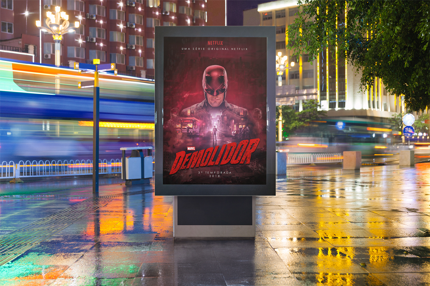 concept Daredevil Netflix doubleexposure Demolidor ArtDirector direçãodearte cartaz marvel grid