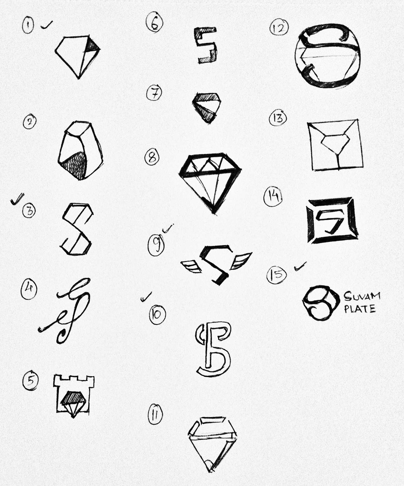 brainstroming logo design sketchs