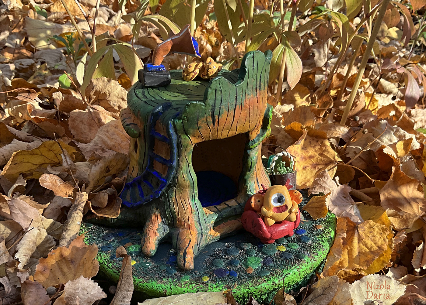 Miniature ILLUSTRATION  art monsters forest house