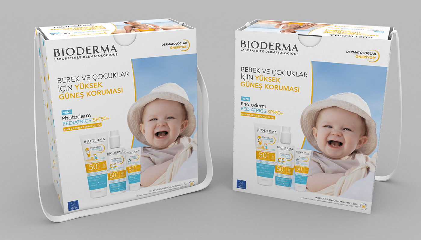 bioderma Pediatrics baby kv design Outdoor interior design  Display Stand kv Suncream