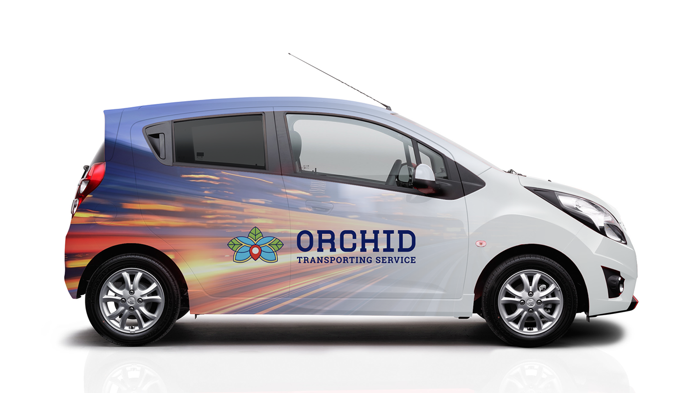branding  carservice flower LIMOUSINE Logo Design orchid Transporting traveling