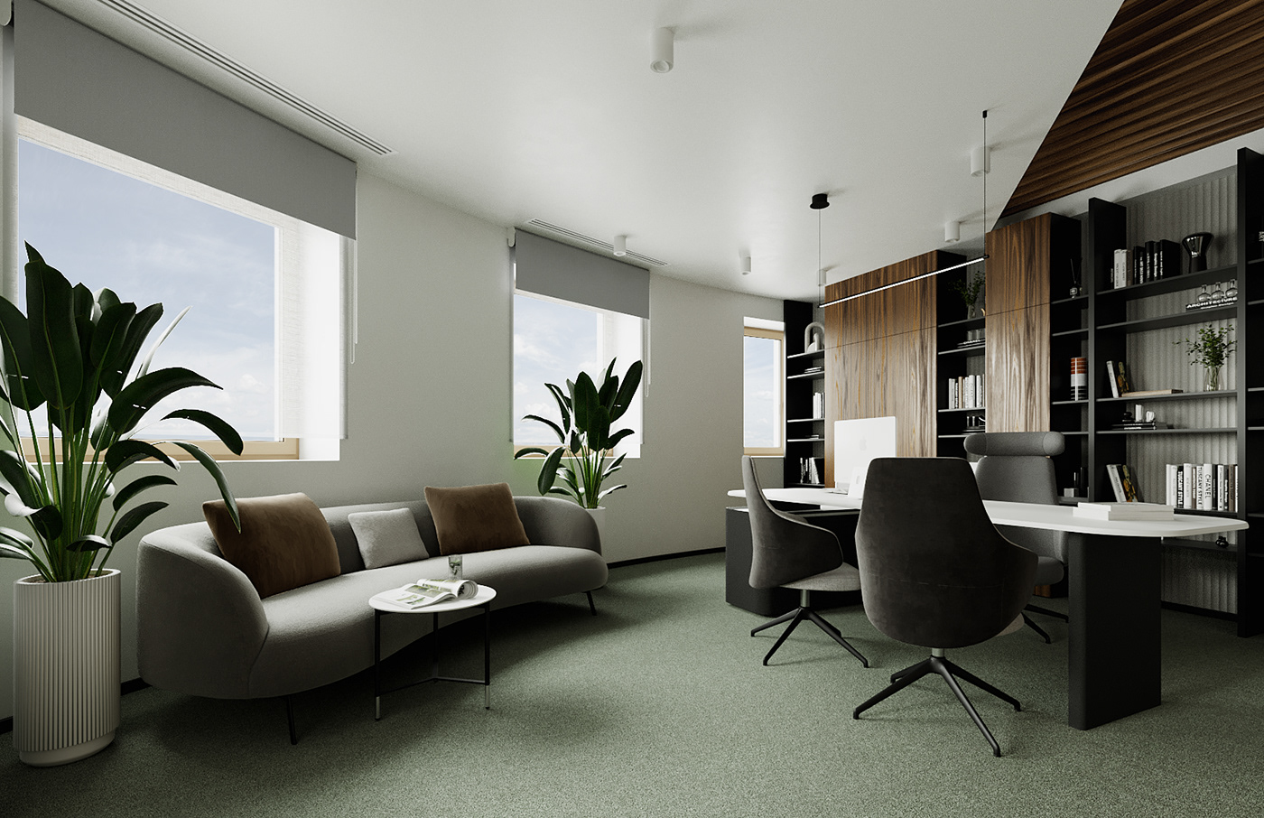 interior design  visualization Office Design Modern Design MODERN OFFICE INTERIOR ukrainian designer modern interior дизайн интерьера Визуализация интерьера современный дизайн