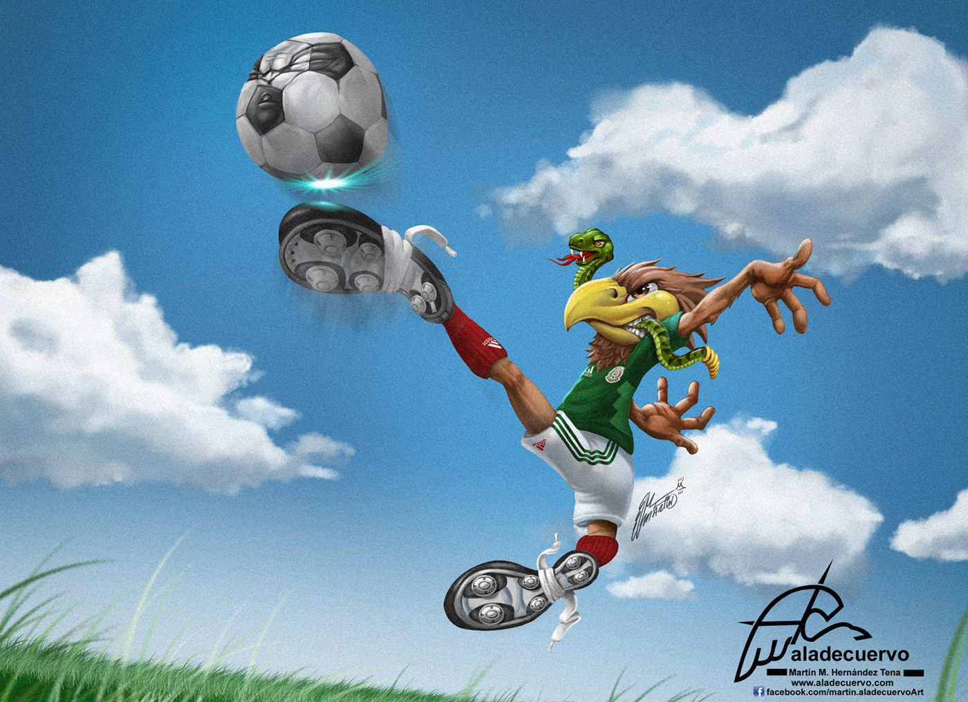 aguila mexico Cartooning  escudo de mexico soccer Futbol FIFA mundal de rusia sports aladecuervo