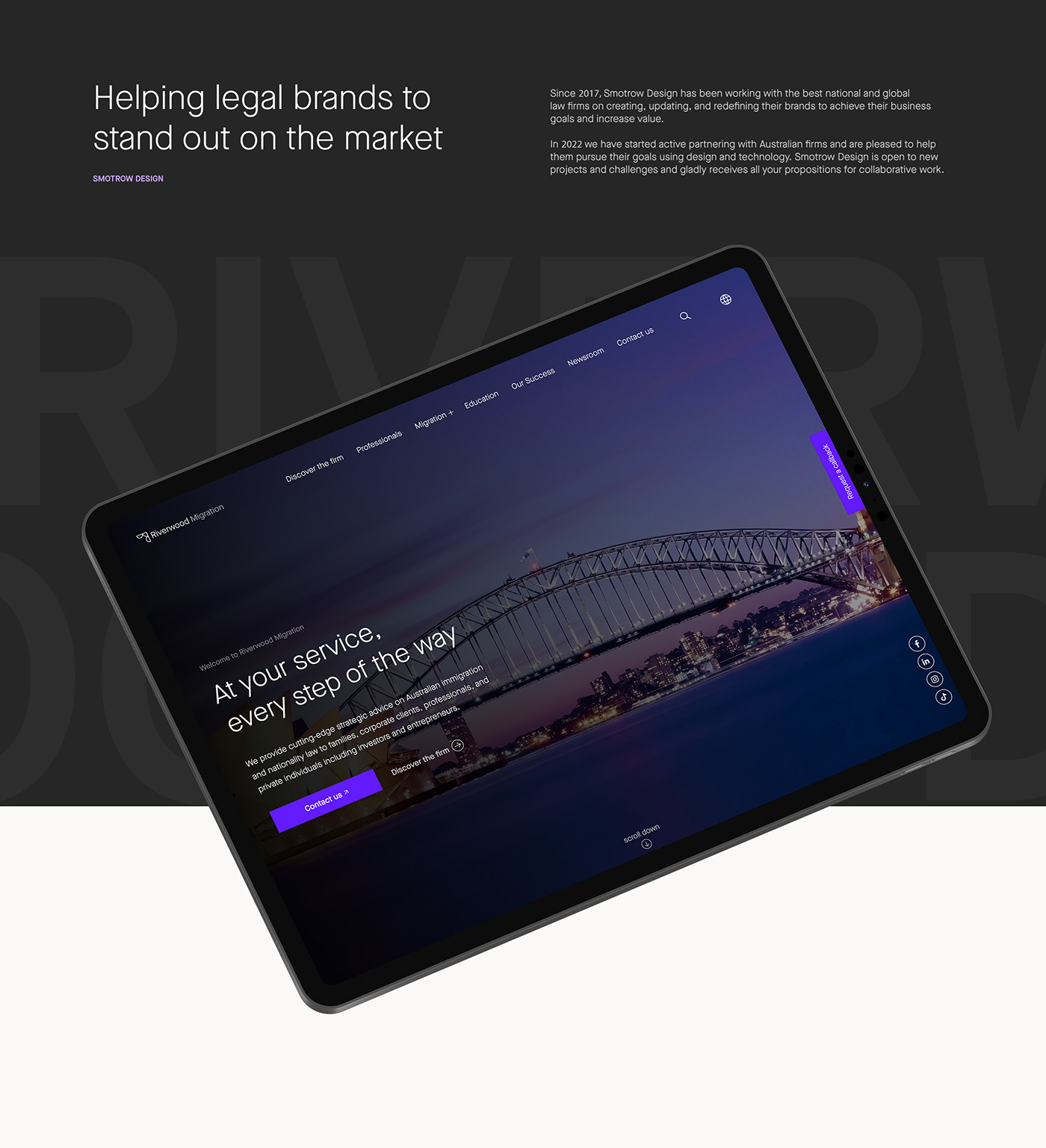 Smotrow Design creates brand and digital experiences for law firm, advocates, and government
