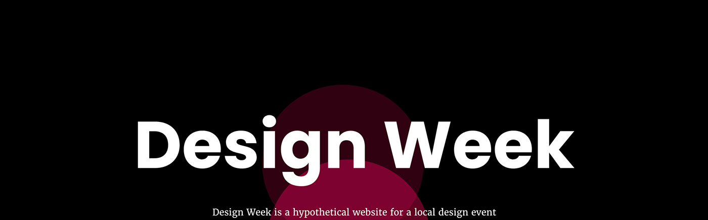 design week single page website Website
