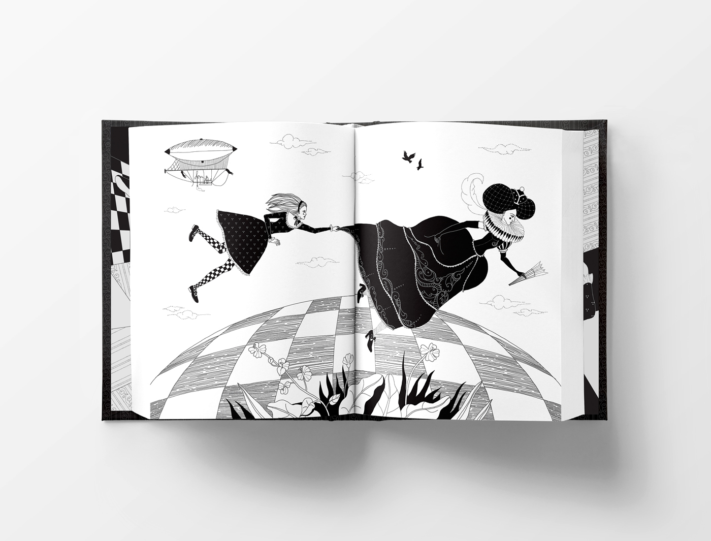 book illustrations black White alice
