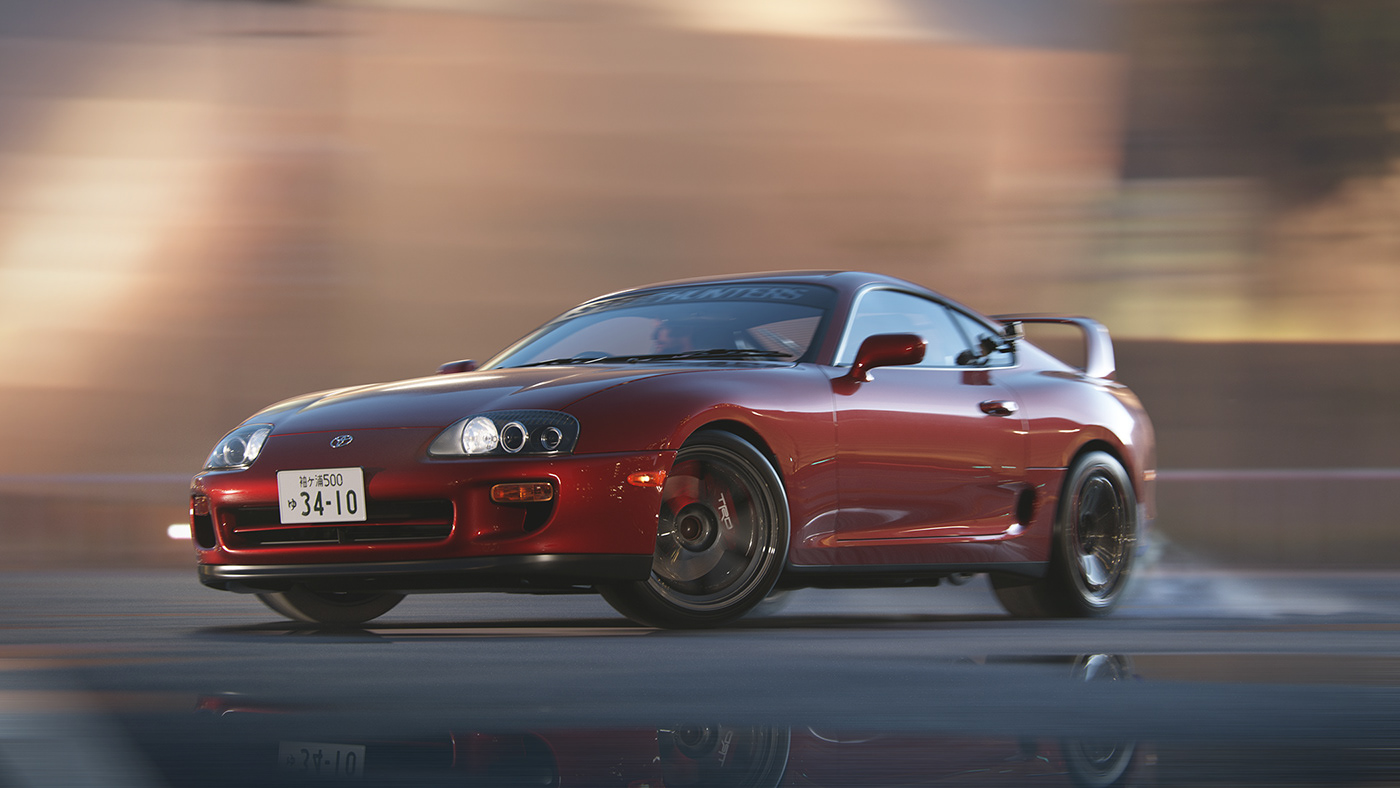 toyota Supra mk4 corona CGI automotive   rendering 3dsmax photoshop car