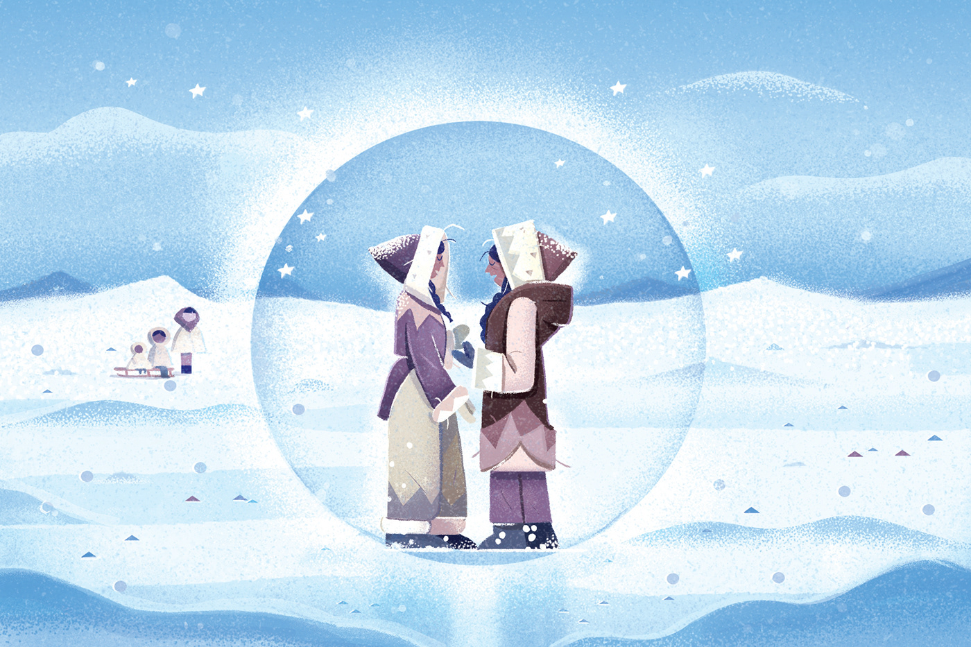 snow winter digital illustration concept art artwork