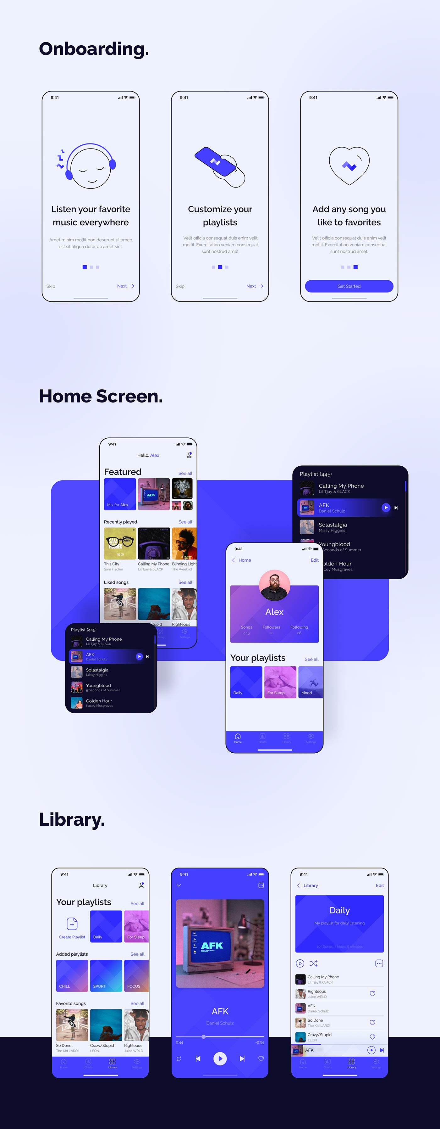 app concept Minimalism mobile design music music streaming Music Streaming App user interface ui design Mobile app