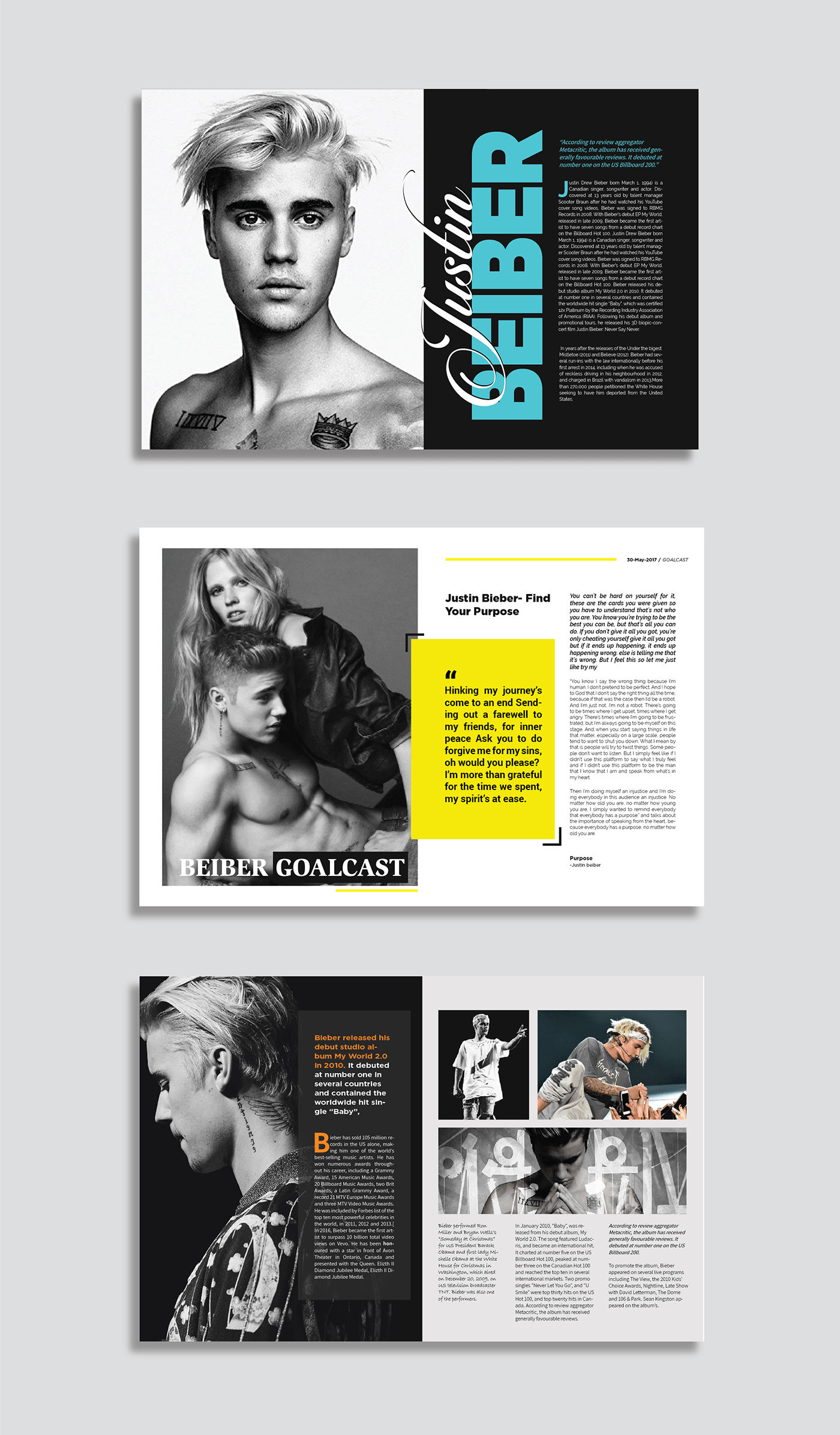 Creativity design InDesign justin bieber magazine Magazine design music