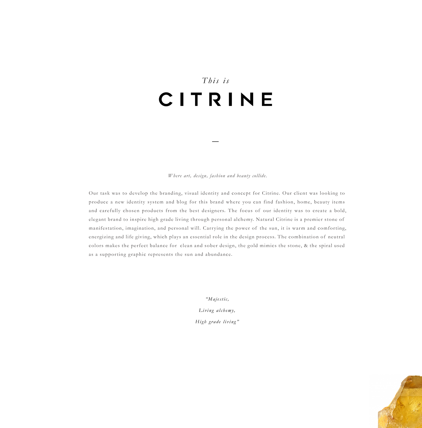 branding  Identity Design Citrine alchemy gold Marble minimalist