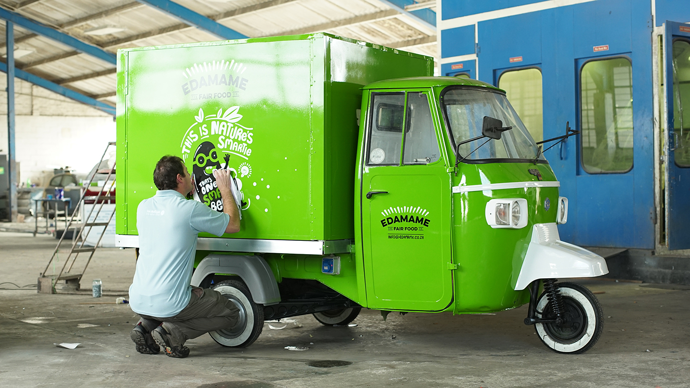 edamame Sustainable paper creative vegetable ink green craft tuktuk takeaway Fast food healthy snack box recycle