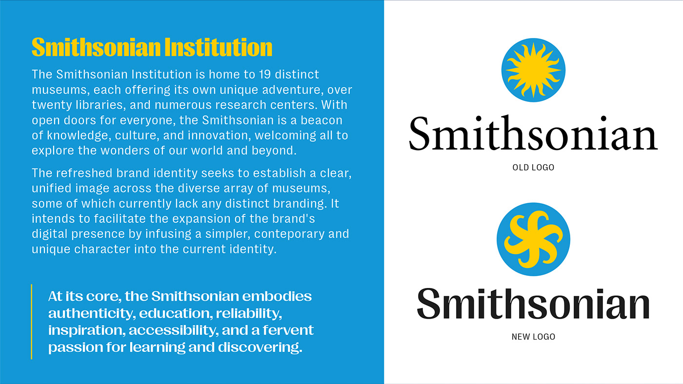 brand identity branding  redesign Logotype Advertising  museum exhibit color smithsonian