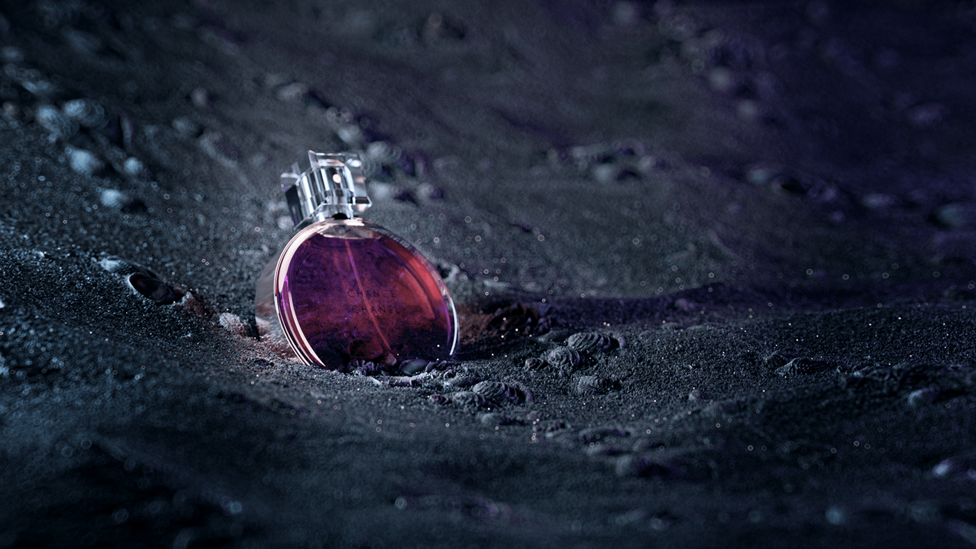 c4d CGI octane perfume redshift