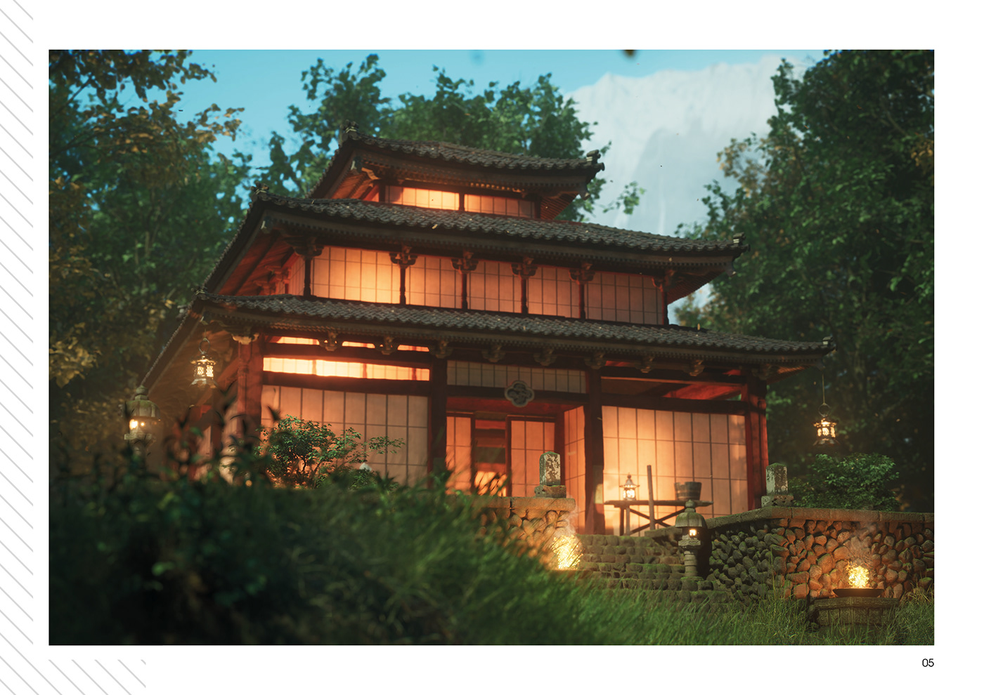 Unreal Engine 5 Outdoor Render visualization Maya lighting realtime 3D