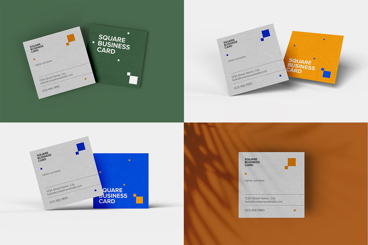 branding  business card design free Mockup square template