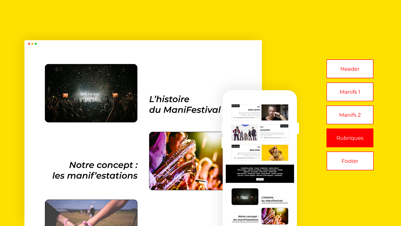 Adobe XD festival MANIFESTIVAL mix Mockup music Music Festival plurality School Project ui design