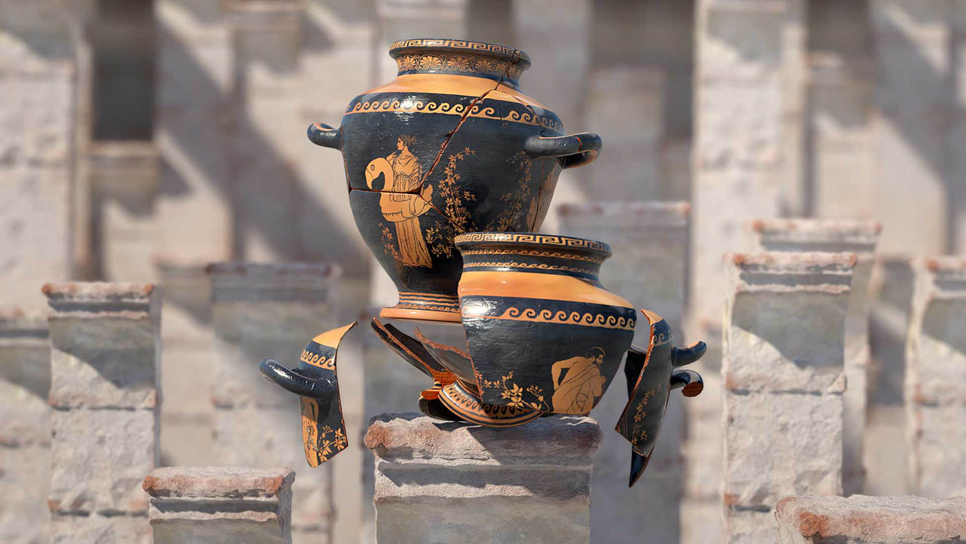 amphora Ancient c4d Dynamic greek Pottery redshift art Exhibition  rnd