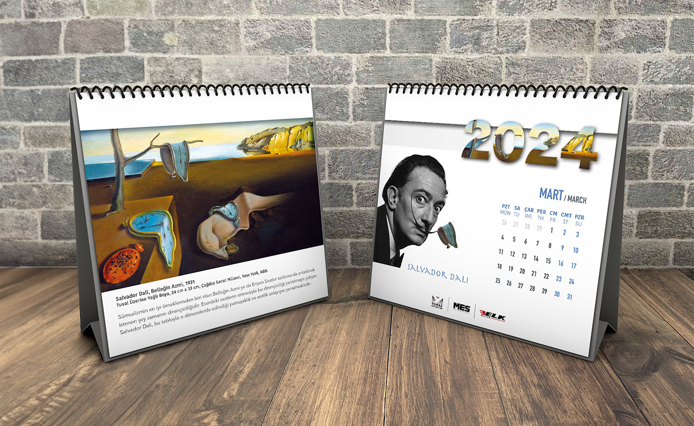 calendar graphic design  painters artists artwork 2024 cal Calend