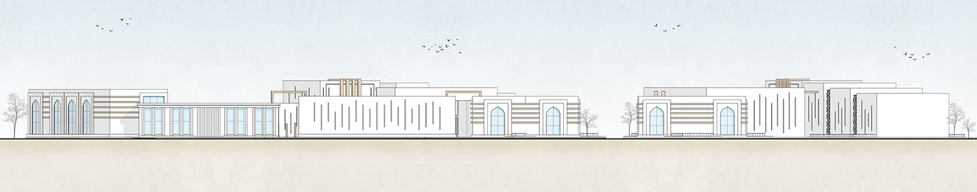 architecture archviz exterior Render visualization craft crafts center modern islamic graduation