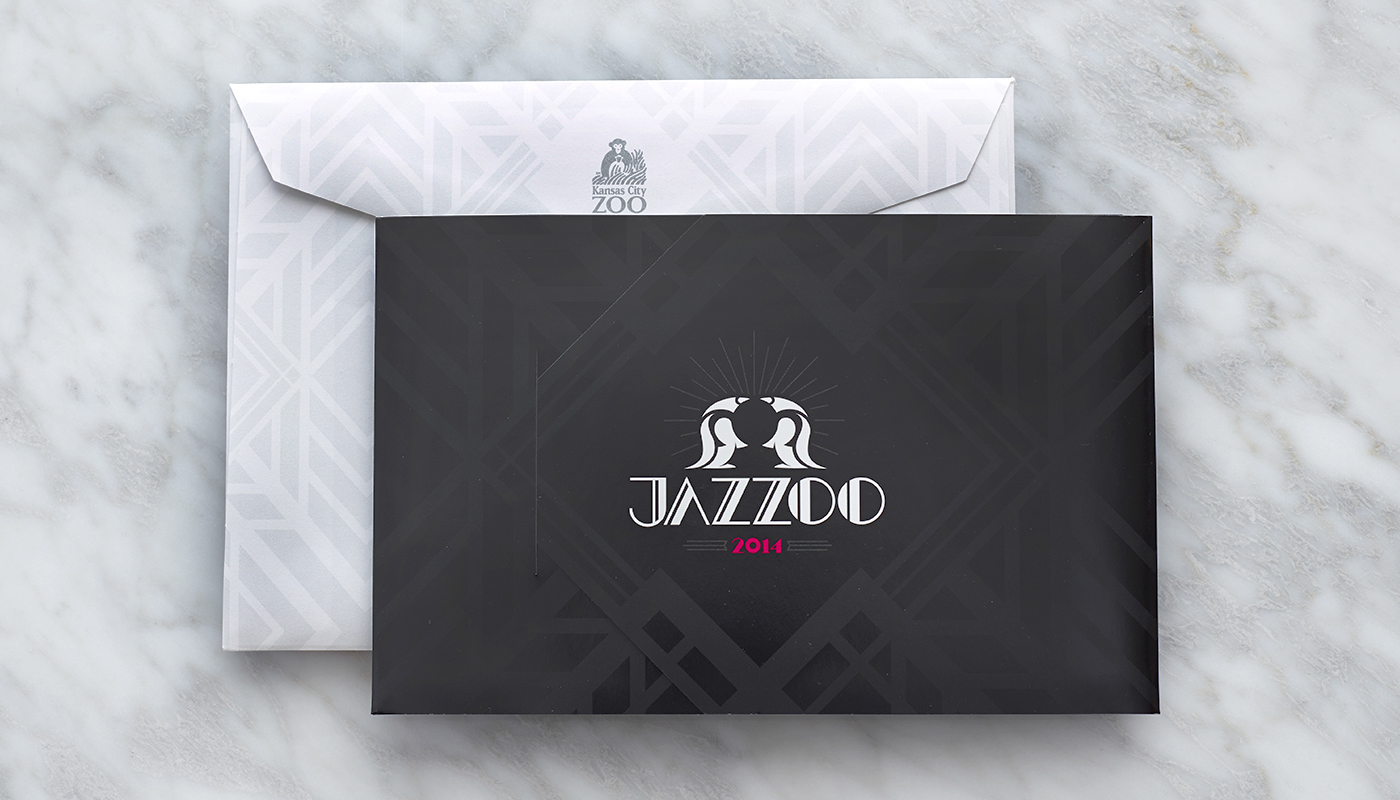 Adobe Portfolio jazzoo zoo kansas city penguin logo Invitation font Typeface brand Helzberg identity art deco deco gatsby cold weather
