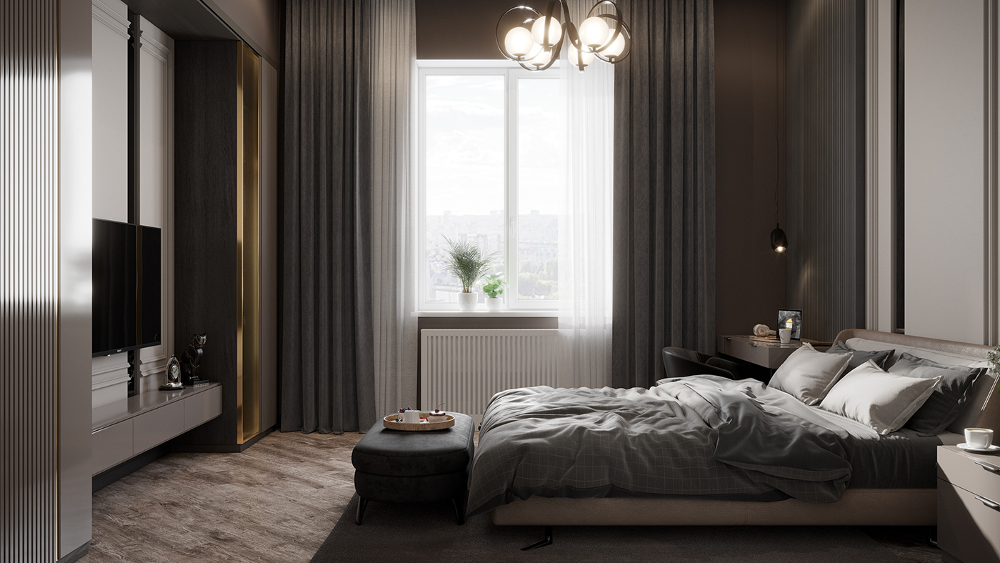 bedroom Classic Interior modern architecture interior design  visualization Render bedroom visualization Design Visualization