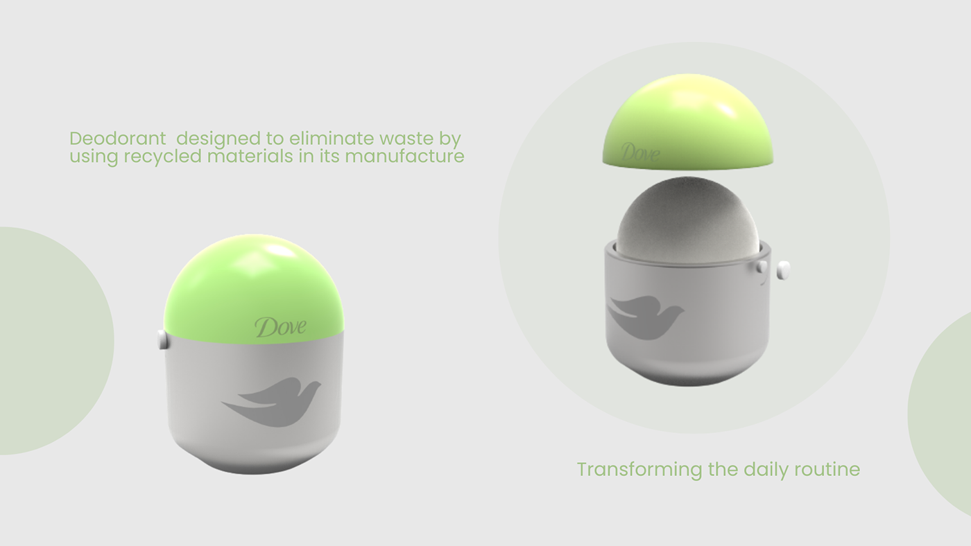 Biodesign deodorant packaging deodrant design eco design eco packaging industrial design  recycle Sustainable waste