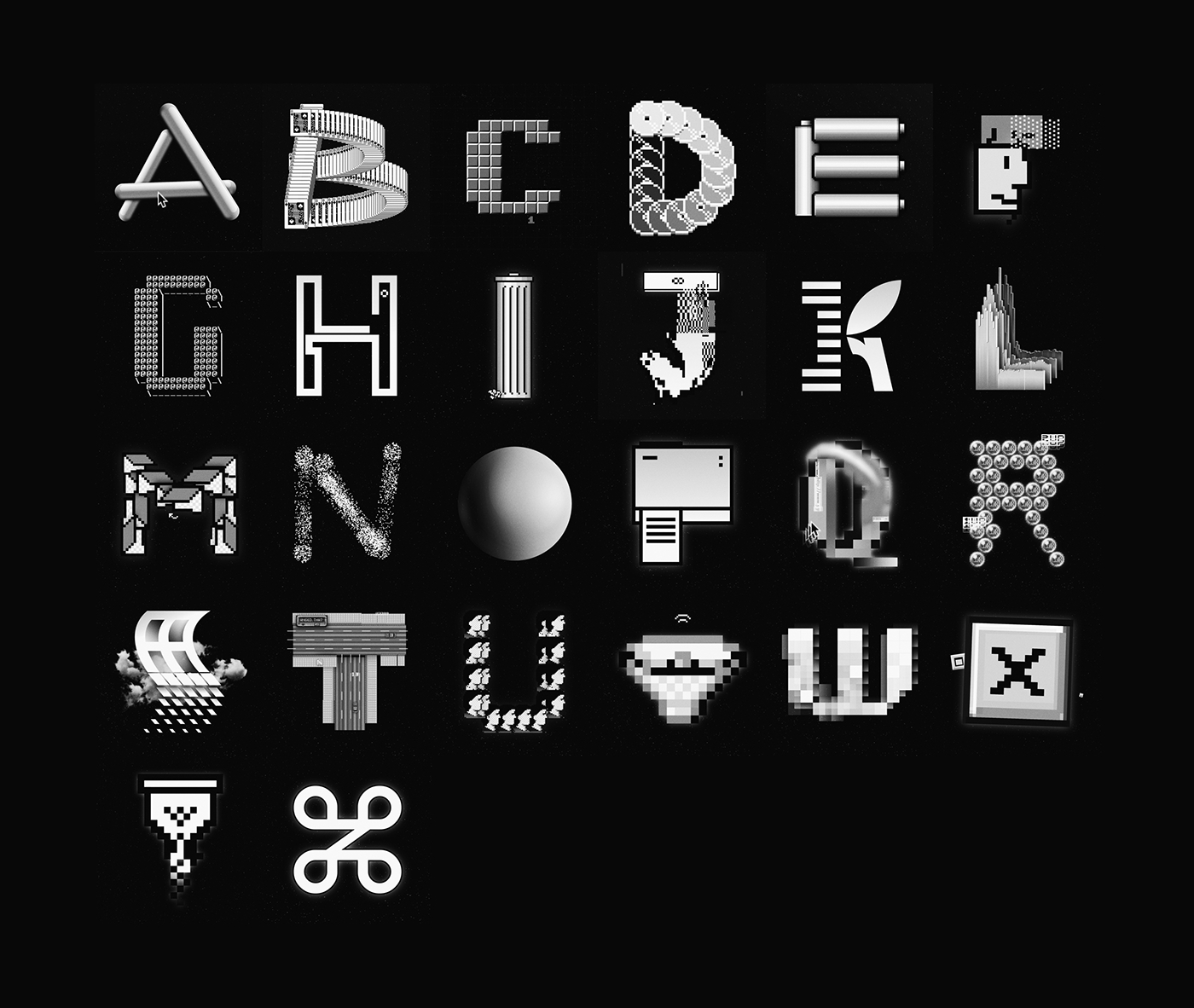 36daysoftype type letters lettering graphical user interface Interface buttons pixel icons old interface Games Fun Side project daily project user interface