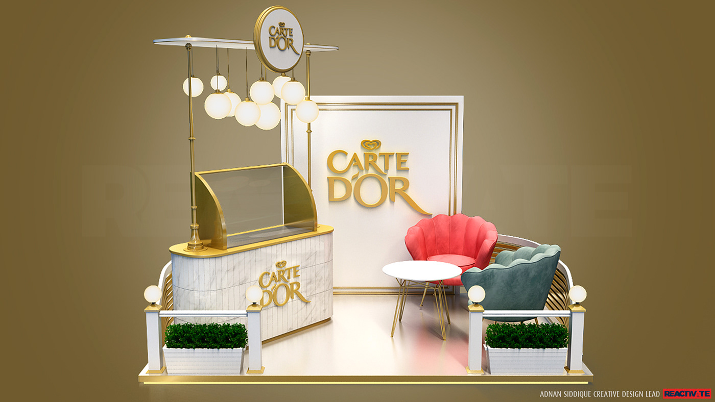 3D cafe carte d'or Exhibition  instore mall setup  premium stall Wall's Ice Cream