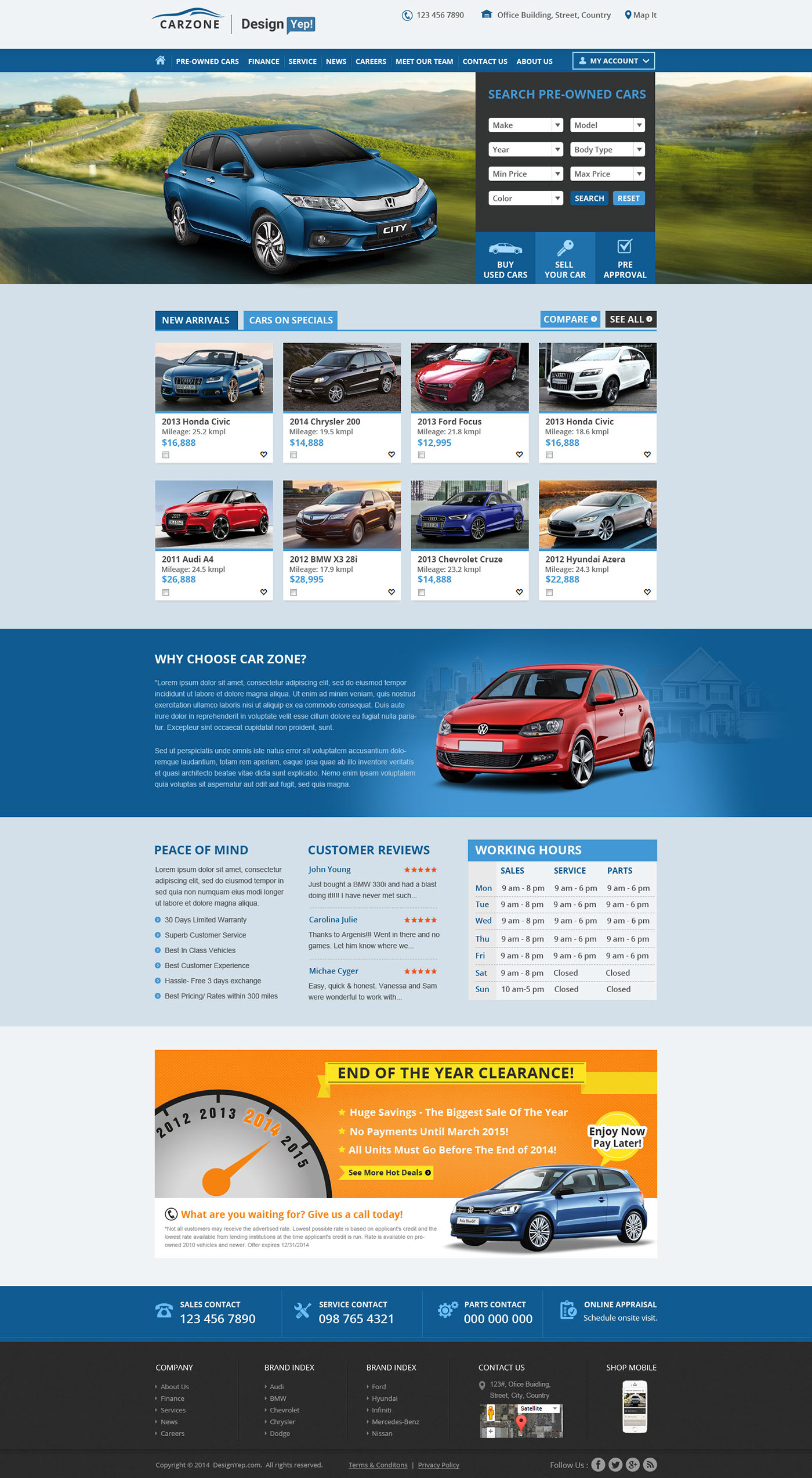 Car Zone Free Car Dealer PSD Website Template on Behance