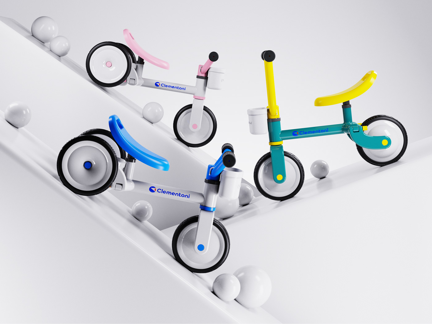 balance bike Bike children kids clementoni multifunctional industrial design  DMX keyshot toy