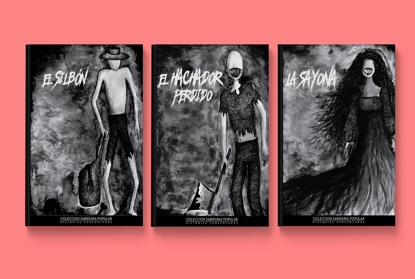 libros portadas tinta china ilustracion venezuela Leyendas tramas pluma Diseño editorial uney