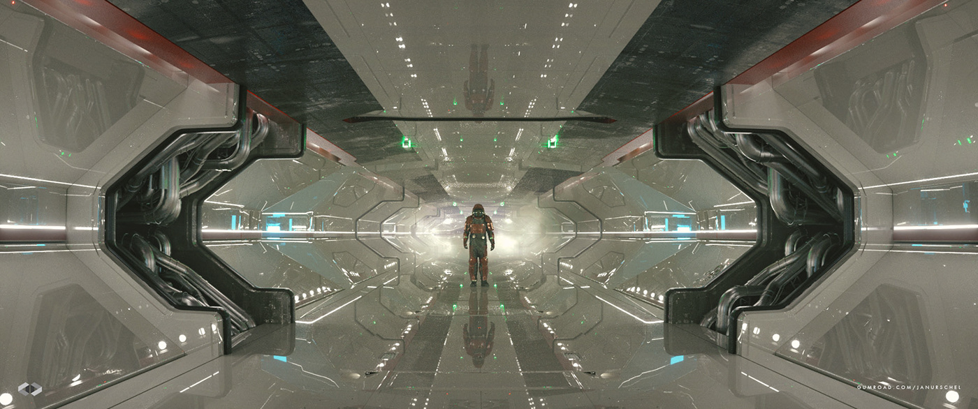 concept design concept art Digital Art  science fiction 3D spaceship GPU blender modo