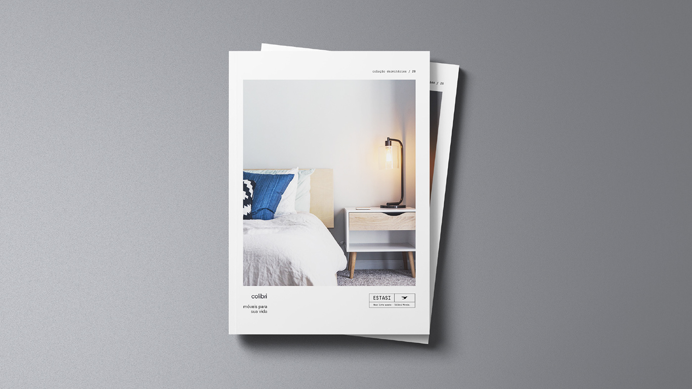 brand branding  brochure catalog folder furniture industrial logo minimal White