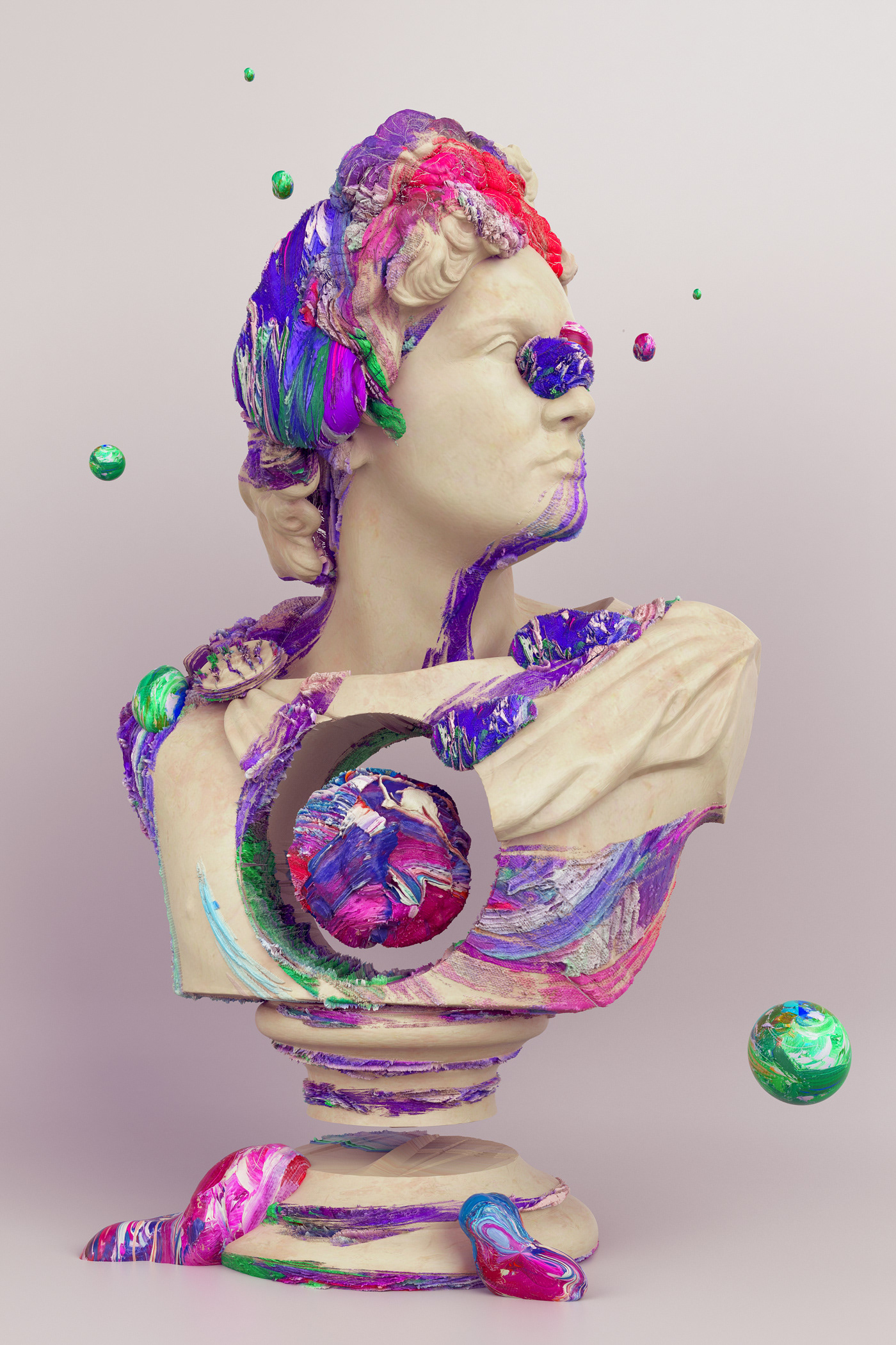 art 3D ILLUSTRATION  sculpture Digital Art  art direction  design Render brand colors