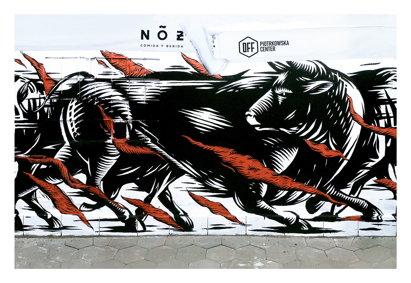 Graffiti spain restaurant ILLUSTRATION  bulls run maciek Polak maciek polak
