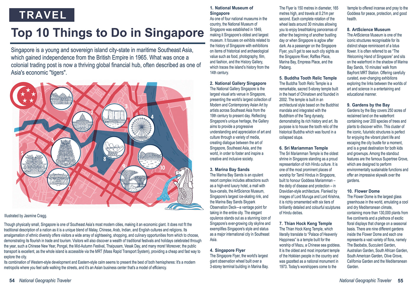 asia city culture editorial explore illustrated map ILLUSTRATION  map singapore Travel