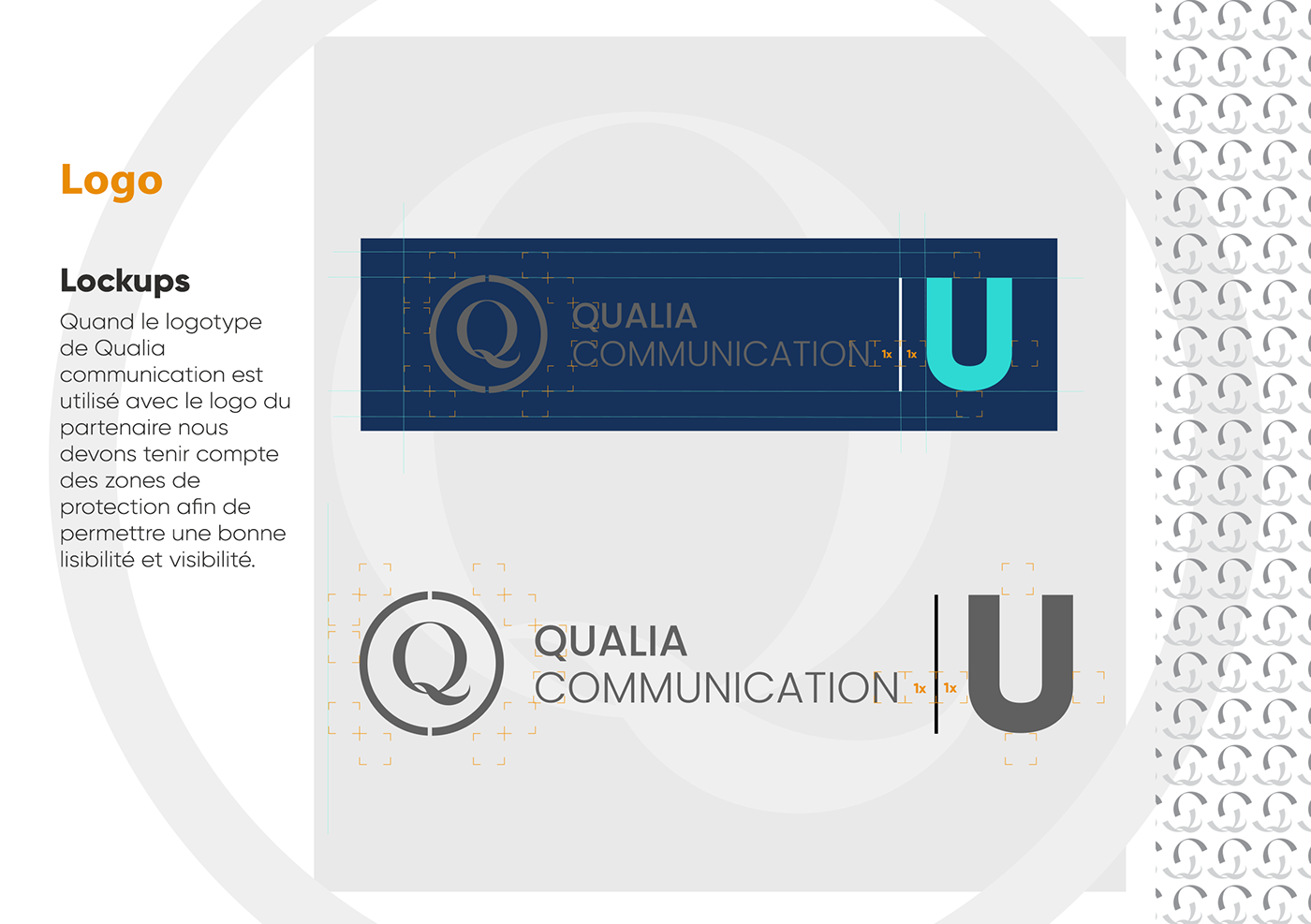 Advertising  brand identity charte graphique design designer logo Logo Design marketing   qualia communication visual identity
