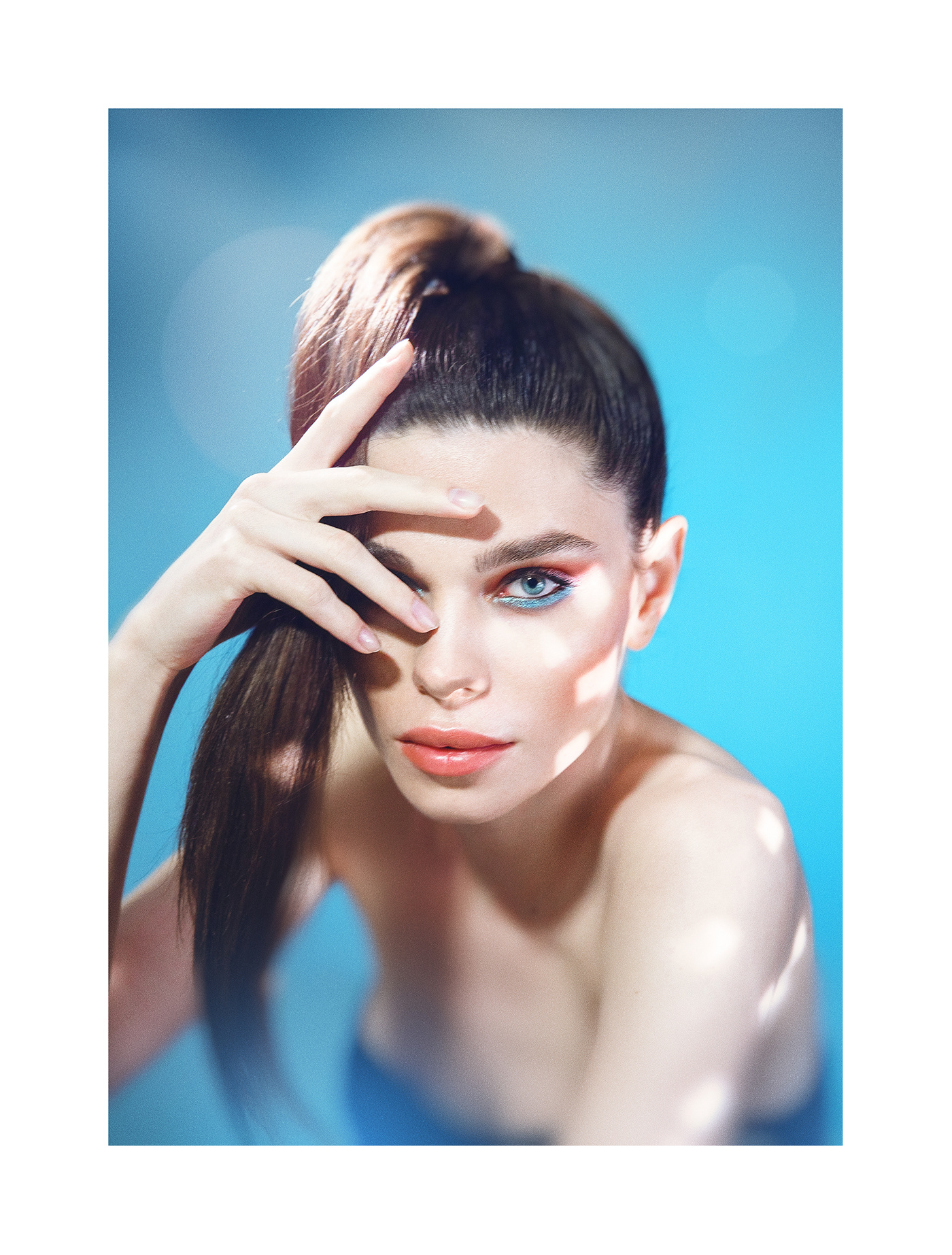 beauty blue hair light lips makeup model MUAH portrait
