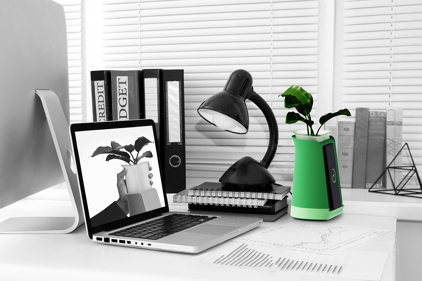 charger color concept industrial design  Office plants portfolio product design  smartphone Wireless Charger