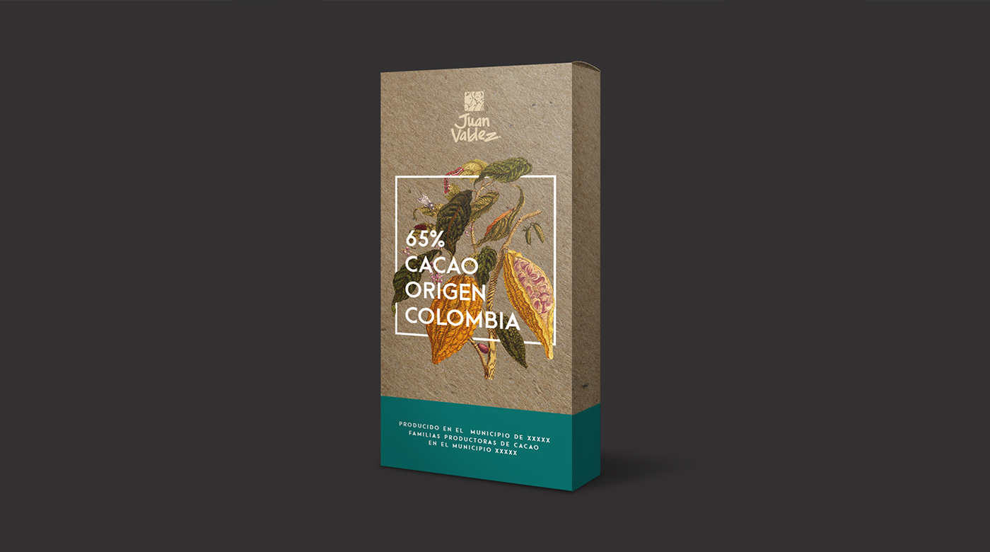 handcraft chocolate box kraft paper colombia engraving cacao Cocoa package Juan Valdez