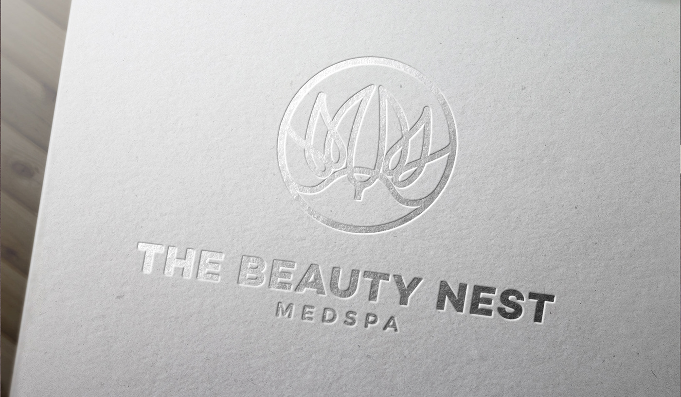 bird nest beauty medical wing line art logo спа