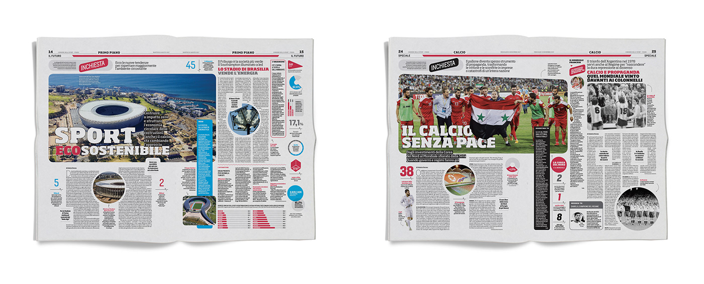 Francesco Mazzenga corriere dello sport STADIO sport calcio soccer design editorial design  Fotografia