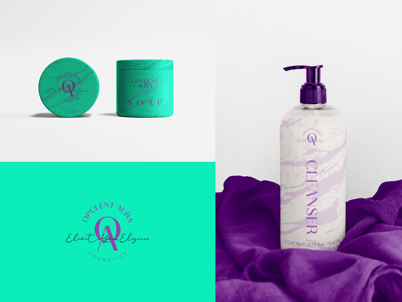 cosmetics Packaging visual identity Logo Design luxury feminine gemstone beauty wordmark bright