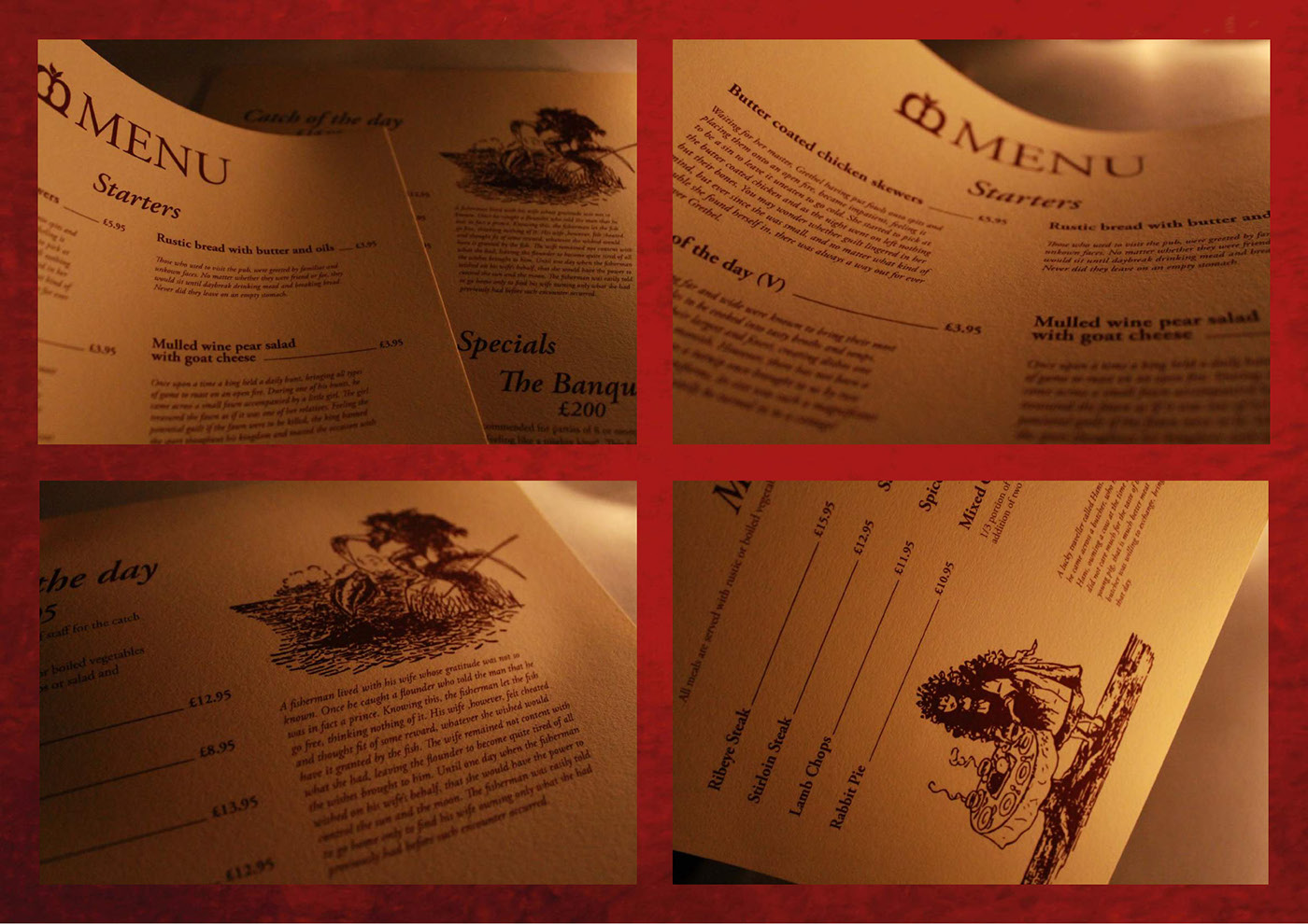 grimm branding  logo fairy tale Grimm tales story pub restaurant book graphic design 